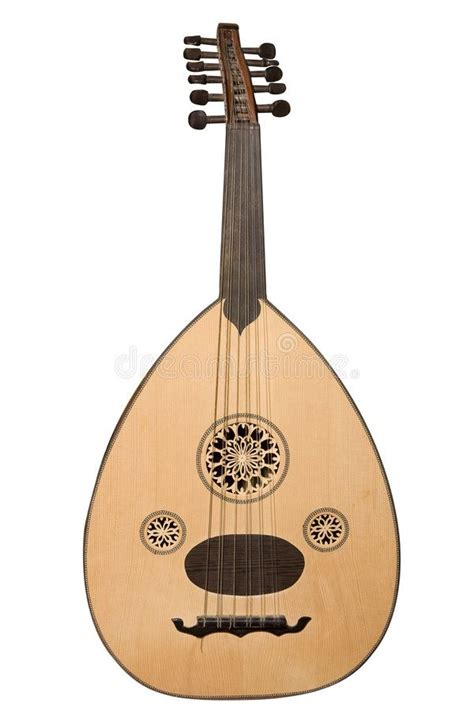 Oud. Arabic musical instrument isolated on white with clipping path , # ...