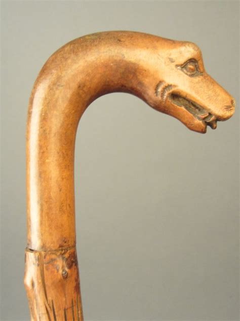 Antique Wood Walking Stick with Carved Animal Head : Lot 4