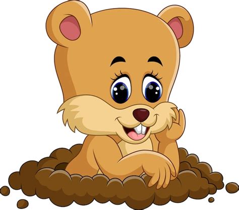 Premium Vector | Cute groundhog cartoon