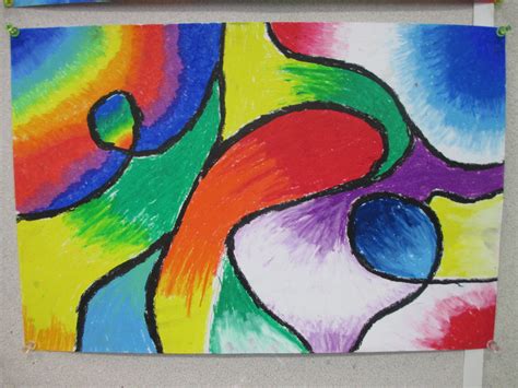 Oil- Pastel Abstracts - ART AT HILLSIDE MIDDLE SCHOOL!