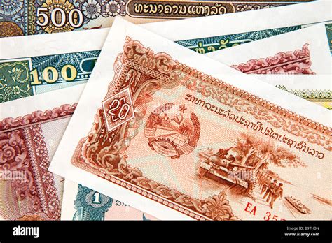 Money currency detail of Lao Kip banknotes Stock Photo - Alamy