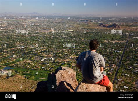 Hiking on Camelback Mountain Phoenix Arizona model released Stock Photo - Alamy