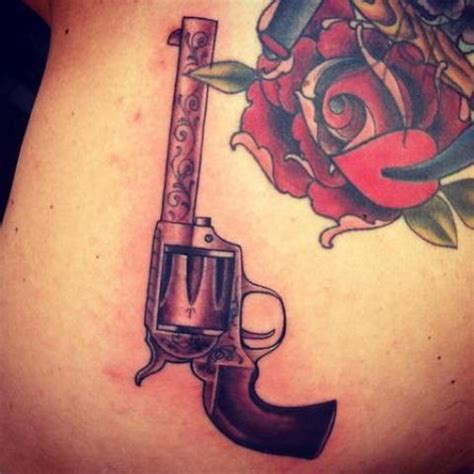 Six Shooter Pistol Tattoo - Tattoos Designs