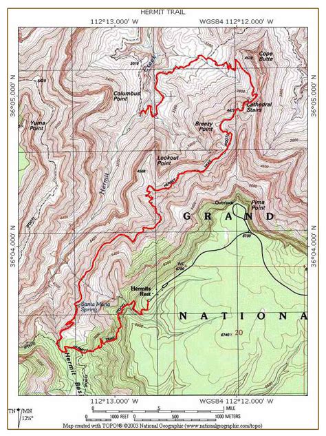 All Hikers - Hermit trail map