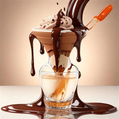 Premium AI Image | sundae chocolate syrup sauce chocolate indulgence image