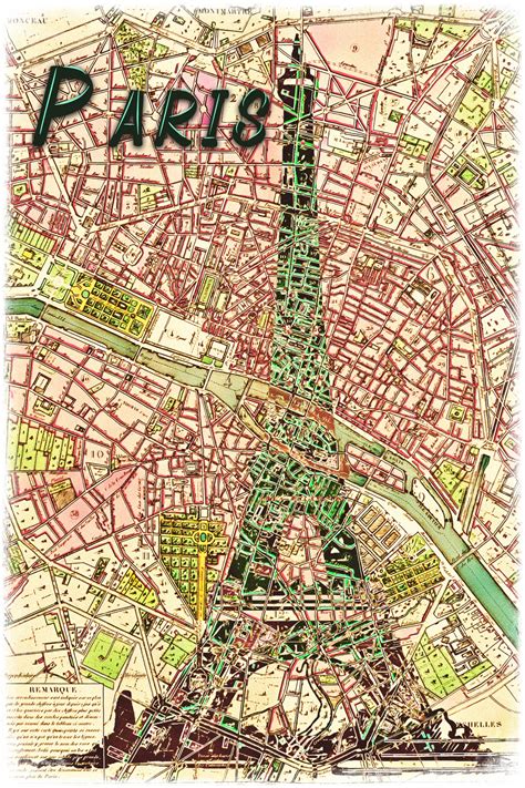 Paris Map Travel Poster Free Stock Photo - Public Domain Pictures