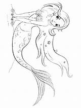 Mermaid coloring pages sketch template