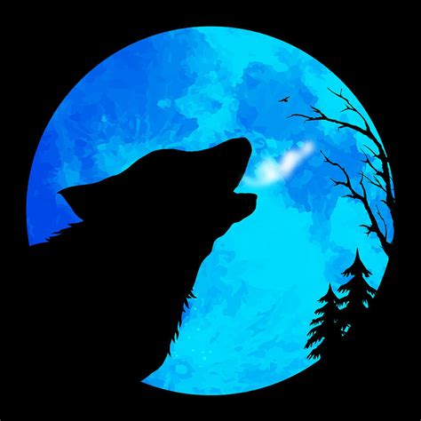 Hunter's Blue Moon Wolf Digital Art by Serena King - Fine Art America