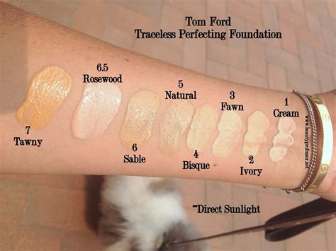 Tom Ford Traceless Perfecting Foundation...Swatches of All 15 Shades ...