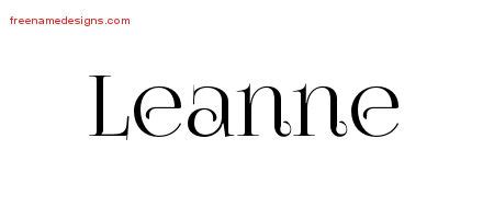 Vintage Name Tattoo Designs Leanne Free Download - Free Name Designs