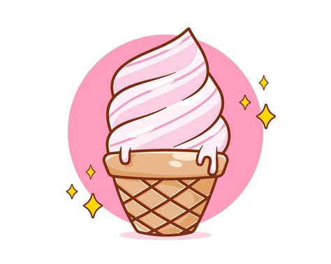 Cute ice cream cartoon illustration 14996261 Vector Art at Vecteezy