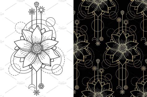 Lotus Tattoo+Seamless Patterns | Lotus tattoo, Seamless patterns ...