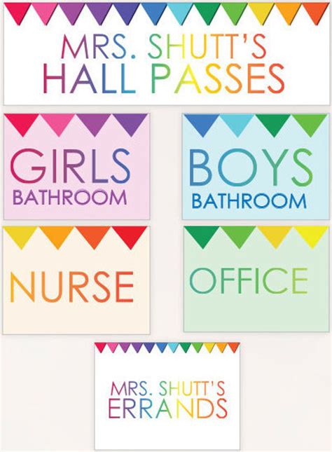 Student Hall Passes PRINTABLE CUSTOMIZED Girls Boys Nurse | Etsy