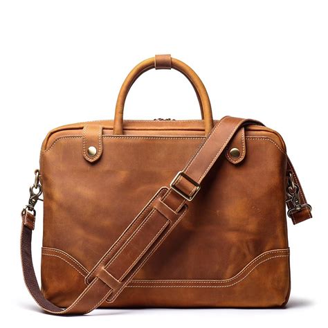 Best Vintage Brown Genuine Leather Laptop Bag-Kinnoti