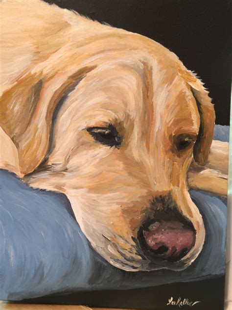 Yellow Lab Art Print From Original Yellow Labrador Canvas - Etsy | Dog ...