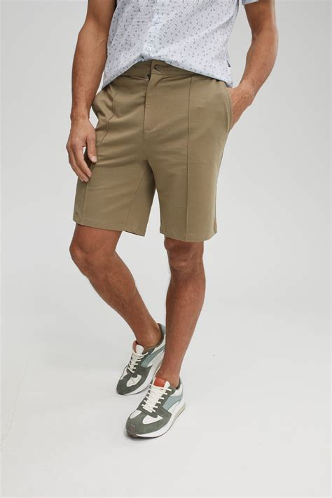 Olive Fleece Knit Shorts