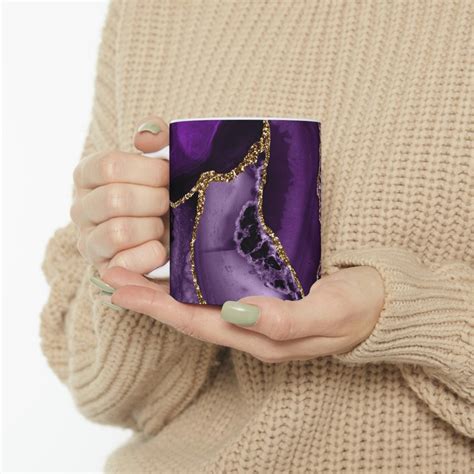 Purple Agate Mug, Purple Coffee Mug, Purple Mug, Purple Lover Mug, Gift Under 20, Purple Bling ...