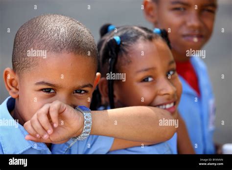 Dominican Republic, Santo Domingo, children in school uniform ...