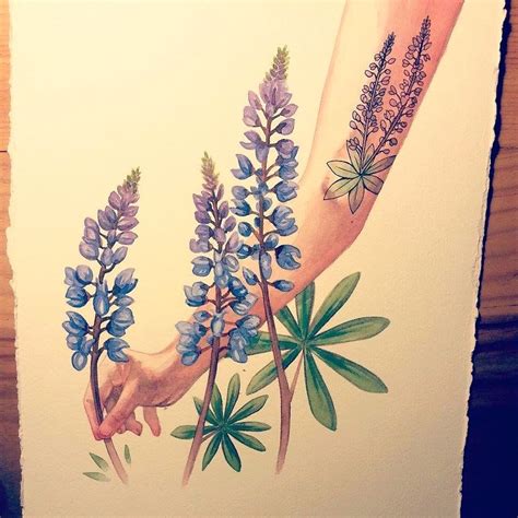 Lupine Flower Tattoo