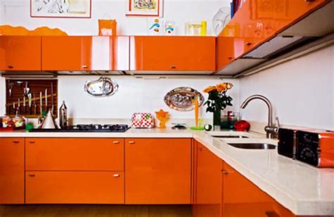 Orange Cabinets - Contemporary - kitchen