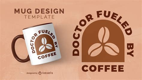 Doctor Fueled By Coffee Mug Design Vector Download