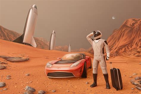 Traveling Starman on Mars by Peter DeLuce | human Mars