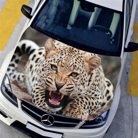 HD 3D Car stickers Animal Hood Sticker Exterior Accessories Leopard Decals Voiture Stickers ...