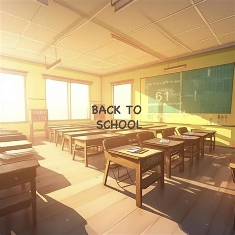 Premium PSD | Cartoon_middle_school_classroom_at_noon