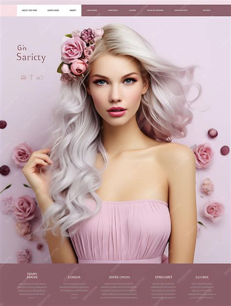 Premium AI Image | Website Layout of Hairstyling Tutorials for Women Soft and Feminine Color ...