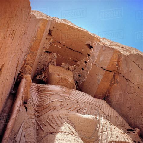 Afghanistan, Bamian Valley. The Large Buddha, 175 feet high, was carved ...