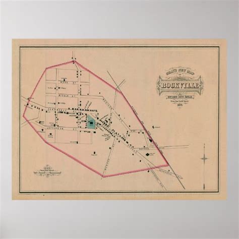 Vintage Map of Rockville MD (1877) Poster | Zazzle.co.uk