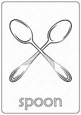 Spoon Coloring Sheet Pages sketch template