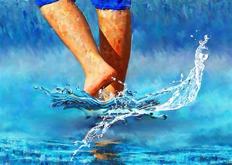 Barefoot After The Rain, Realistic Painting for sale by excite - Foundmyself