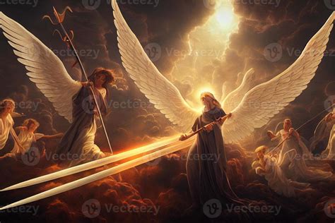 illustration of angels in heaven 21983125 Stock Photo at Vecteezy