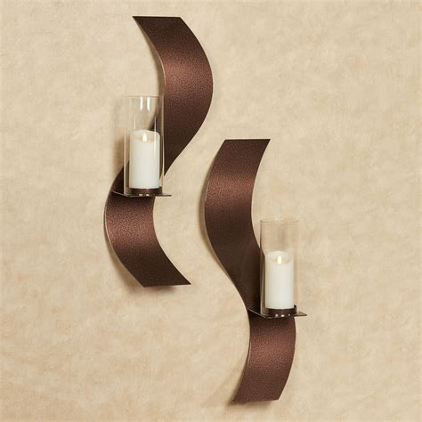 Rhythmic Antique Copper Metal Wall Sconce Set by JasonW Studios