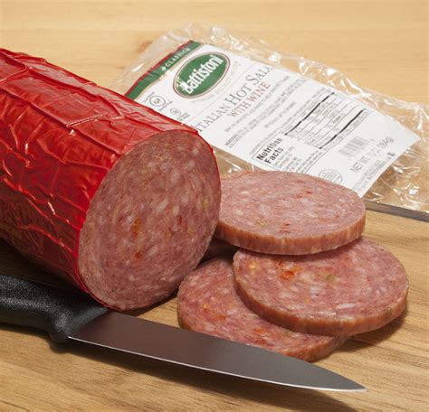 Classic Hot Italian Salami with Wine 8oz Chub | Battistoni Italian ...