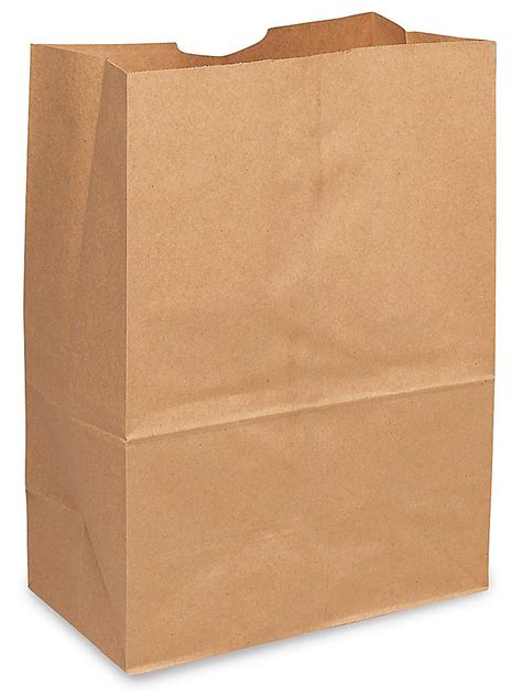 Paper Grocery Bags - 12 x 7 x 17", 57 lb, 1/6 Barrel, Kraft S-9621 - Uline