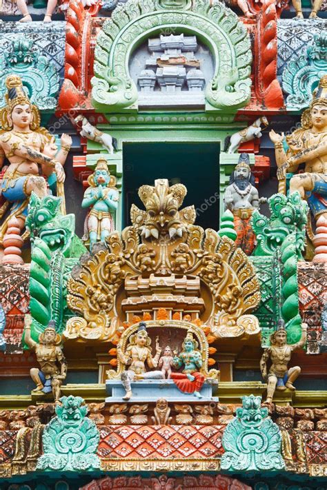 Sculptures on Hindu temple tower — Stock Photo © DmitryRukhlenko #5052802