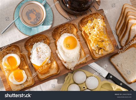 Fried Toast Bread Four Different Types Stock Photo 2060378249 ...