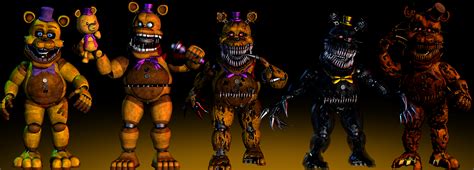 Fredbear Models Showcase - [FNaF 4 Blender] by ChuizaProductions on DeviantArt