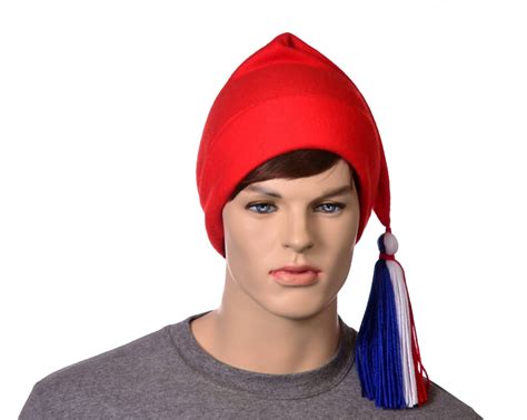 Red Phrygian Cap Liberty Hat Fleece Tri-Color Tassel Revolution Adult ...