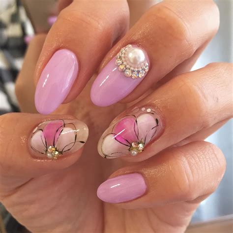 Pink Nail Designs With Stones : We obviously included floral nail art ...