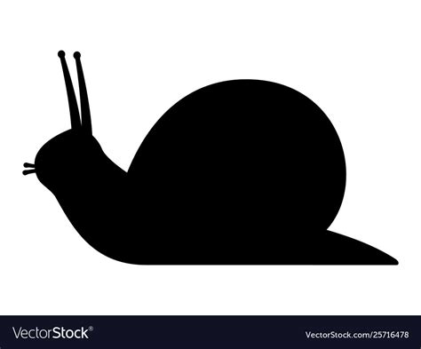 Black silhouette a snail Royalty Free Vector Image