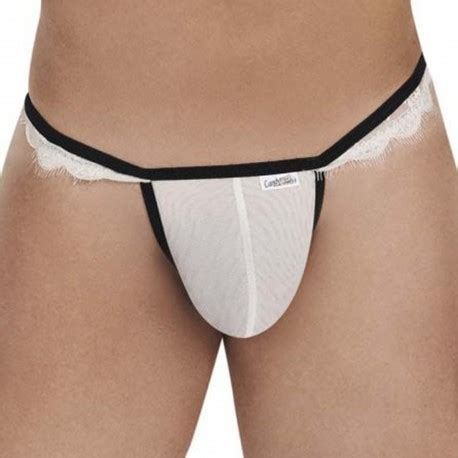 CandyMan String Ficelle Coulissant Blanc | INDERWEAR