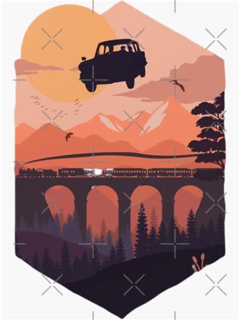 "Car Silhouette Sunset Sky" Sticker for Sale by HarryMagicPlace | Redbubble