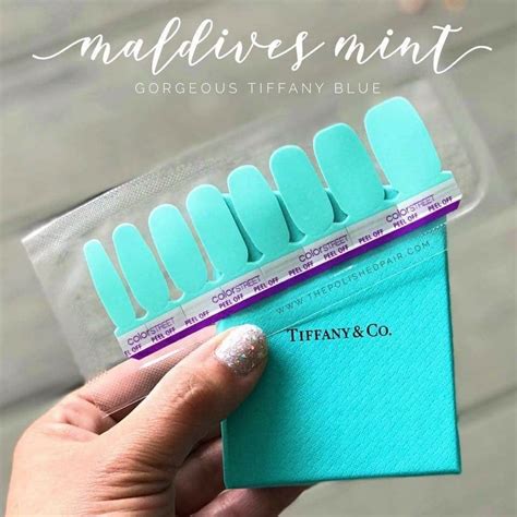 Exclusive Tiffany Blue Maldives Mint | Color street, Tiffany blue nails, Color street nails