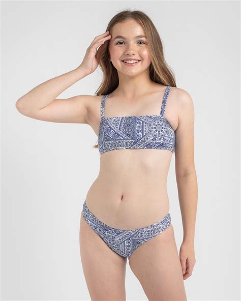 Shop Kaiami Girls' Aurelia Bandeau Bikini Set In Blue - Fast Shipping & Easy Returns - City ...