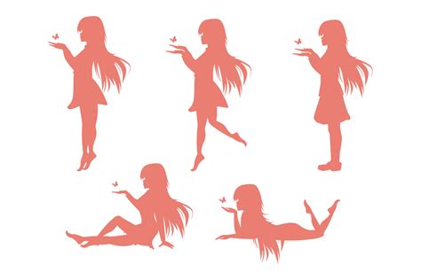 cute girl silhouette illustration 5901057 Vector Art at Vecteezy