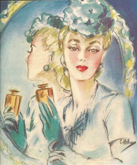 pretty lady holds perfume bottle | i bought this illustratio… | Flickr