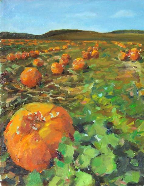 Art Every Day : Pumpkin Patch,landscape,oil on canvas,14x11,price$500